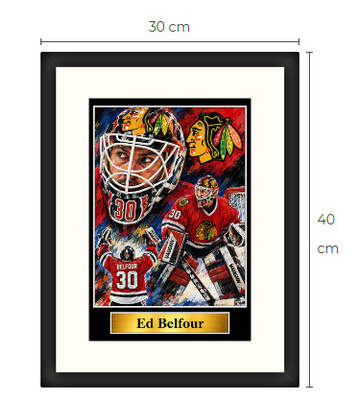 Uusi Ed Belfour NHL art print Limited Edition 30 cm x 40 cm