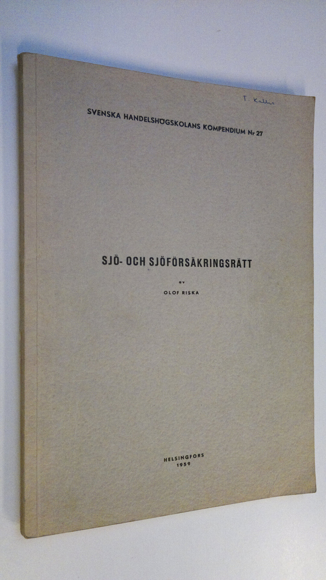 Olof Riska : Sjö- och sjöförsäkringsrätt