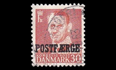 Tanska PF_36 o Frederik IX 30 öre punainen (1955)