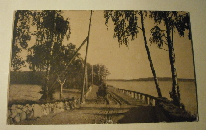 Punkaharju, mies ja hevosrattaat, silta, mv pk, ei p.