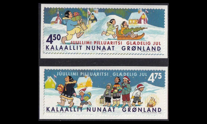 Grönlanti 391-2 ** Joulu tarramerkit (2002)