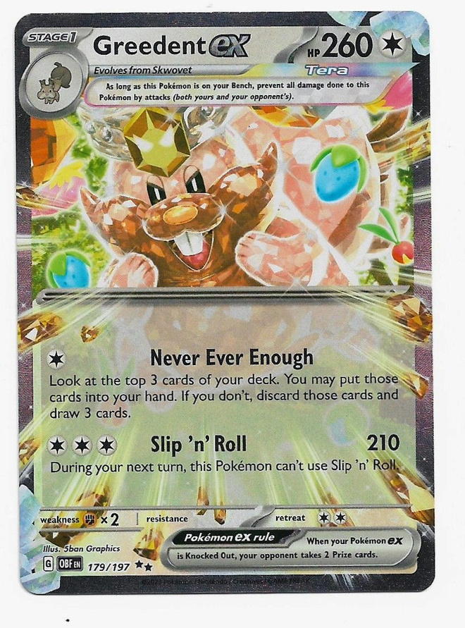 Greedent ex 179/197 Pokemon TCG