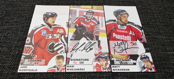 Ässät 40 v messupromo nimikirjoituskortit
