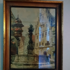 Akvarelli Vanha lasitettu taulu Rothenburg H. Böhme - pikkukuva 1