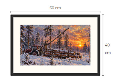 Uusi BM Volvo metsäkone traktori art print 40 cm x 60 cm