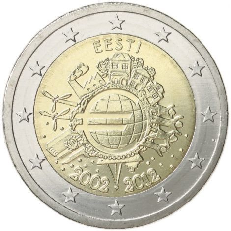 Viro 2012 2 € Euro 10 vuotta UNC