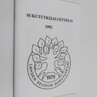 seudun Lahden : Sukututkijaluettelo 1992 - pikkukuva 1