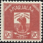 1922 Karjala 20 p sinooperinpunainen ** LaPe K 3  B - pikkukuva 1