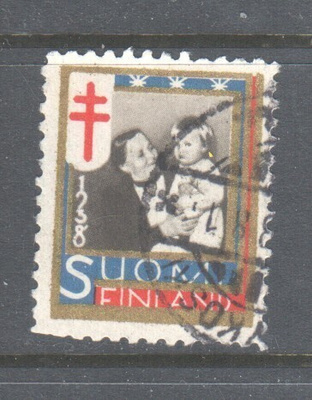 1938  TUB joulumerkki leimattuna.