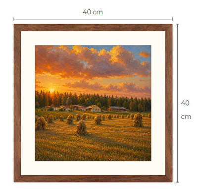 Uusi Peltomaisema art print kehystetty 40 cm x 40 cm