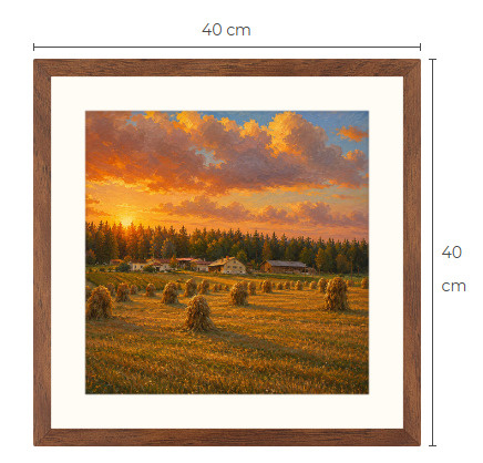 Uusi Peltomaisema art print kehystetty 40 cm x 40 cm