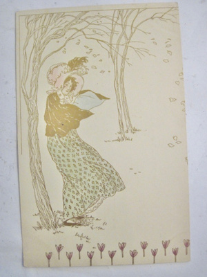 VANHA Postikortti Jugend Art Nouveau ennen 1905