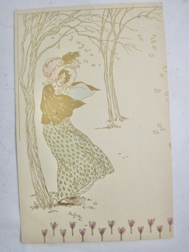 VANHA Postikortti Jugend Art Nouveau ennen 1905