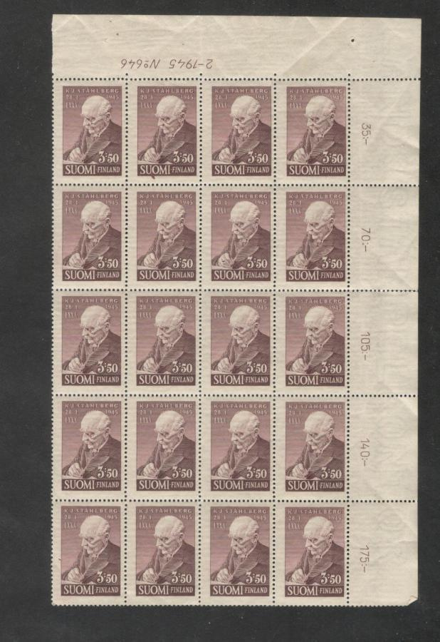 v. 1945 K.J.Stålberg 80 v.,  postituore arkin osa