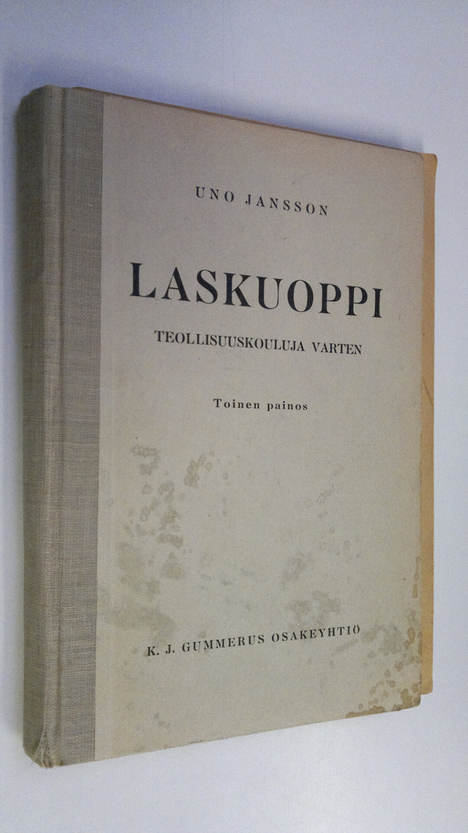 Uno Jansson : Laskuoppi teollisuuskouluja varten + tulokset