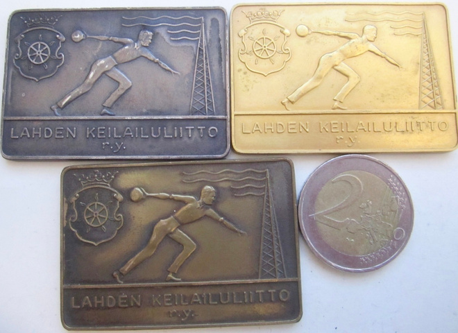 3 VANHAA Mitalia Keilailuliitto Lahti 1960-l