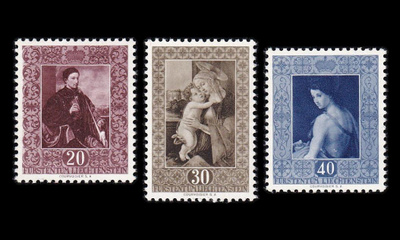 Liechtenstein 306-8 ** Kuninkaallinen taidegalleria (1952)