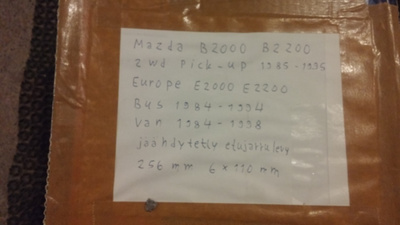 Jarrulevyt Mazda B2000, B2200, E2000, E2200