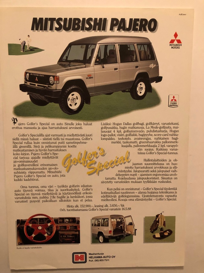 Myyntiesite - Mitsubishi Pajero Golf special - 1987
