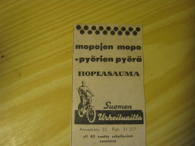 mainos Hopeasauma