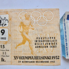 VANHA Pääsylippu Helsinki 1952 Olympia Jalkapallo 19.7.52 - pikkukuva 1