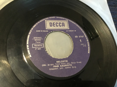 Pasi Kaunisto Nelostie kultti single 1971 Decca