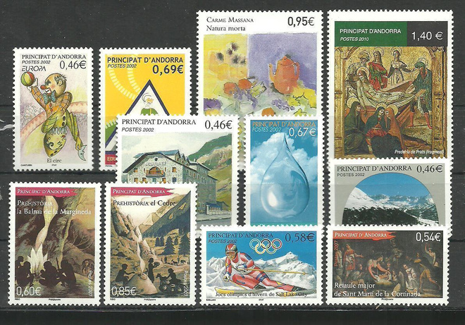 ANDORRA (RA) pieni levyllinen postituoreita 2000-l **