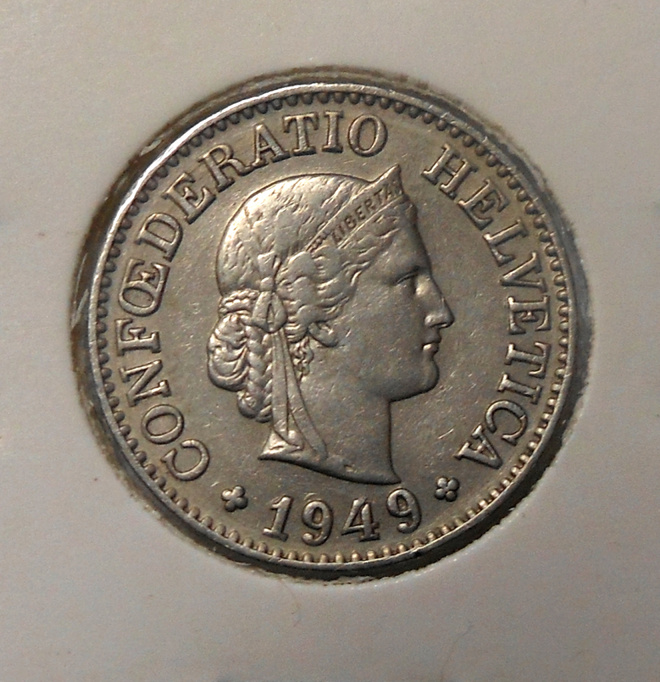 Switzerland. 10 rappen 1949.