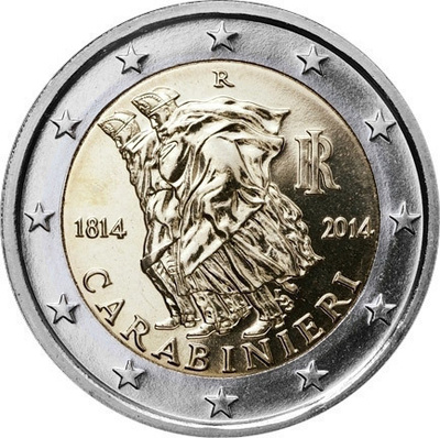 ** ITALIA 2€ 2014 Carabinieri pillerissä **