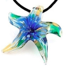 1064 .. Blue Flower Meritähti Lampwork .. Kaulakoru - pikkukuva 4