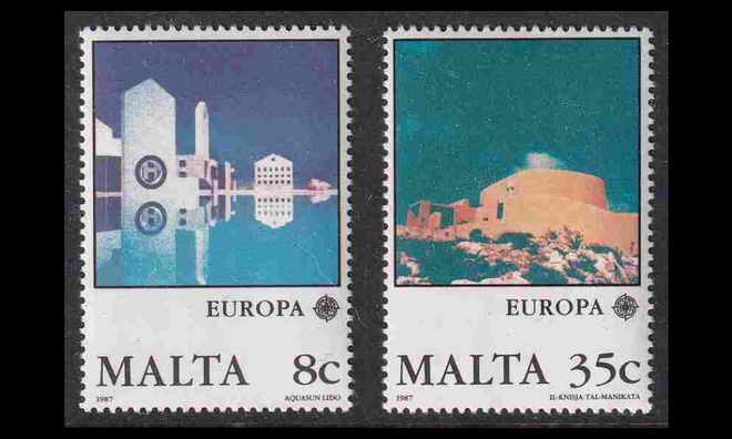 Malta 766-7 ** Europa moderni arkkitehtuuri (1987)