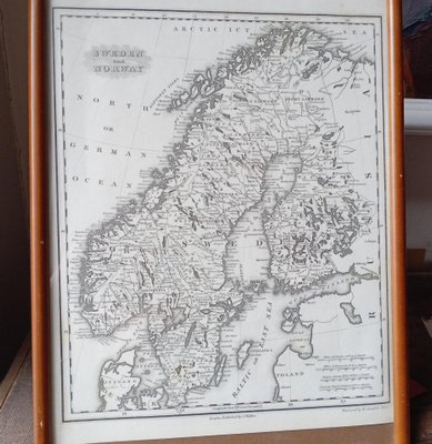 Vanha kartta Skandinavia sis. Suomi