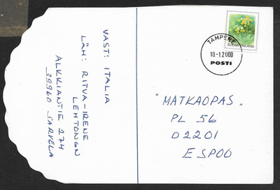 Postilähetys - Yl.m. 1.lk 1999 (LAPE 1472) Tampere 10.1.2000