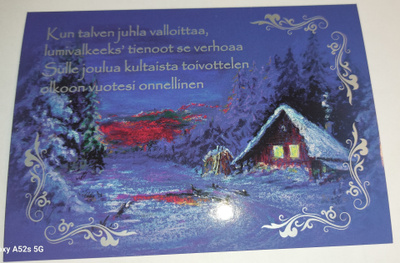 Hopea/Kultafolioitu joulukortti
