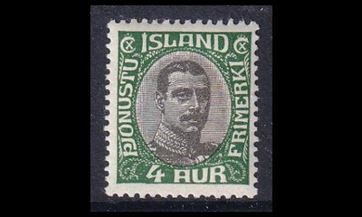 Islanti 34 ** Virkamerkki Christian X 4 A (1920)