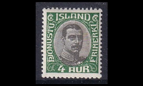 Islanti 34 ** Virkamerkki Christian X 4 A (1920)