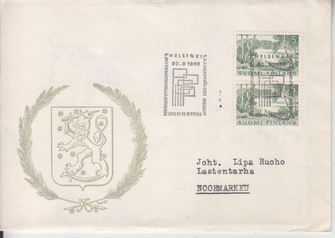 Erikoisleima 20.9-1962 Helsinki.