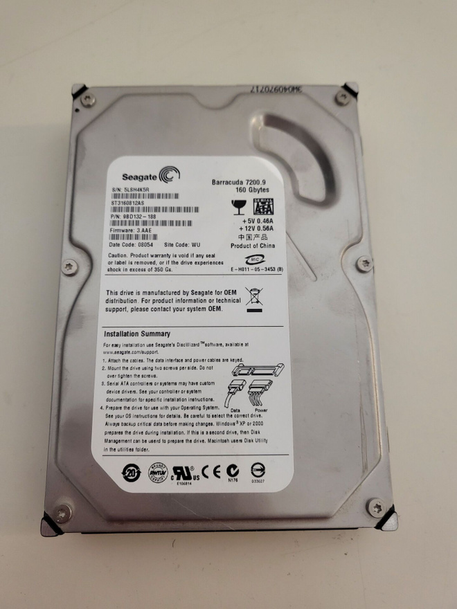 Seagate 3,5" 160GB 7200rpm sata kovalevy