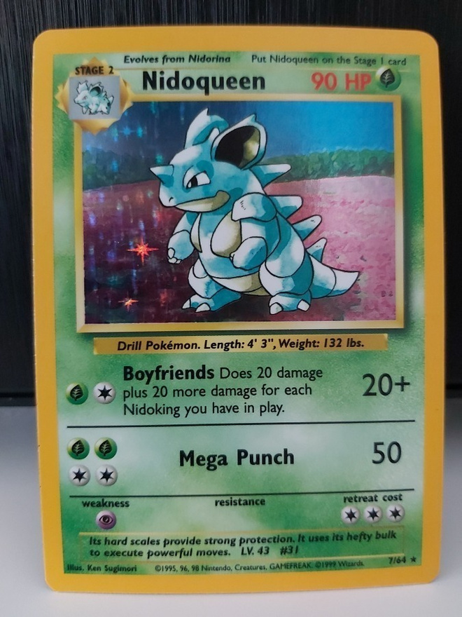 Pokemon kortti Nidoqueen No Symbol error Jungle set holo