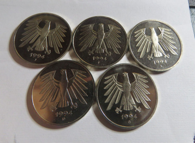Saksa 5 mark 1994/ 5 erilaista