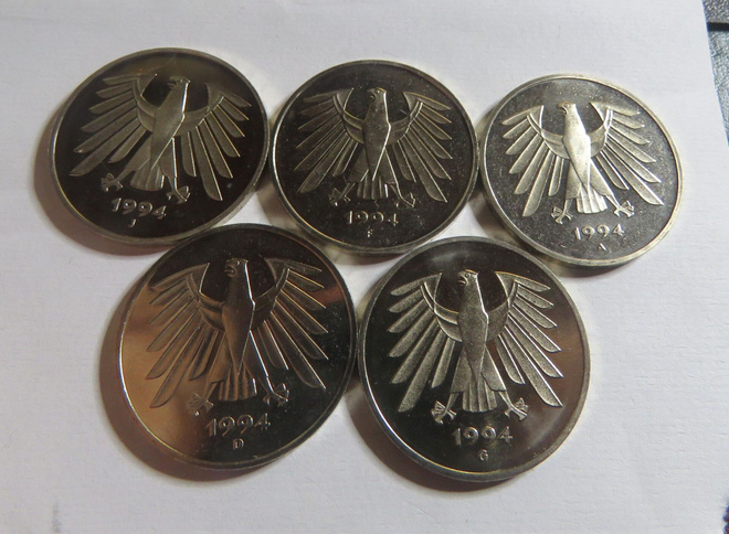 Saksa 5 mark 1994/ 5 erilaista