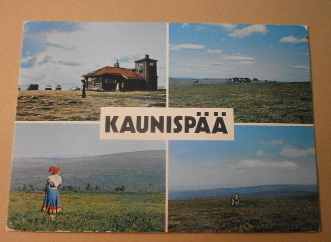 Kaunispää, nelikuvakortti tunturimaisemista, ei p.