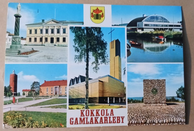 Kokkola, monikuvakortti + vaakuna, ei p.