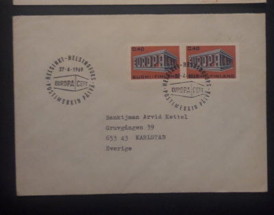 1969  Europa CEPT FDC merkkiparilla