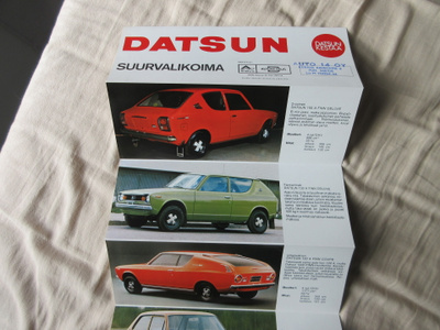 Datsun myyntiesite 100A 1973.