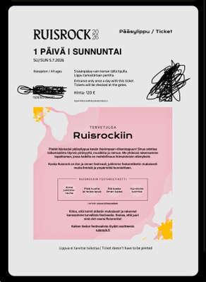 Ruisrock sunnuntai lippu