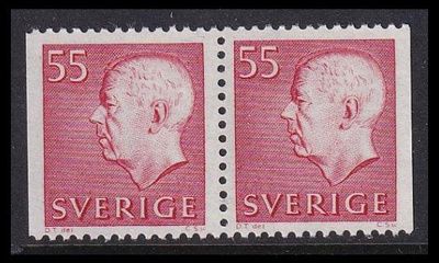 Ruotsi 631DD ** Gustaf VI 55 öre (1969)