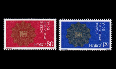 Norja 635-6 ** Norjan säästöpankki 150v (1972)