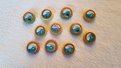 Vintage Smurffi kruunukorkki x11 kpl.