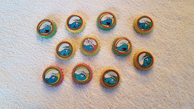 Vintage Smurffi kruunukorkki x11 kpl.